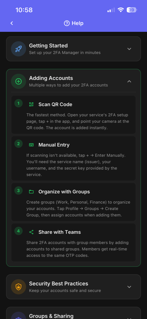 Help and getting started